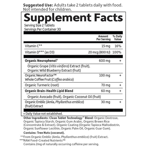 Garden of Life Dr. Formulated Brain Health Organic Memory - Adults 40+ - 60 Tablets - Mental Focus and Memory at MySupplementShop by Garden of Life