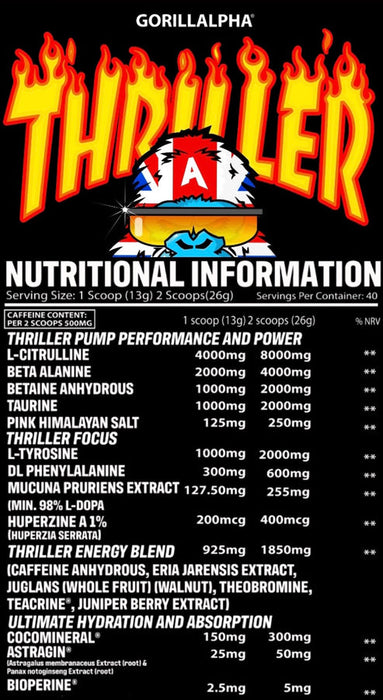 Gorillalpha Thriller Juice 520g - Pre Workout at MySupplementShop by Gorillalpha