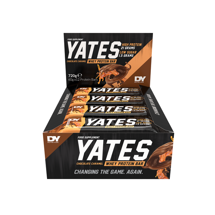 Yates Bar - High-Protein, Low-Sugar, Muscle-Repair Formula 12 x 60g - Chocolate Caramel - Protein Bars at MySupplementShop by Dorian Yates