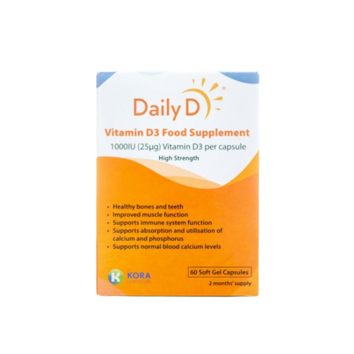 DailyD 1000iu Vitamin D3 60 Capsules - Bone Care at MySupplementShop by DailyD