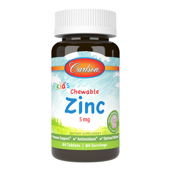 Carlson Labs Kid's Chewable Zinc, Natural Mixed Berry - 84 tabs - Vitamins & Minerals at MySupplementShop by Carlson Labs