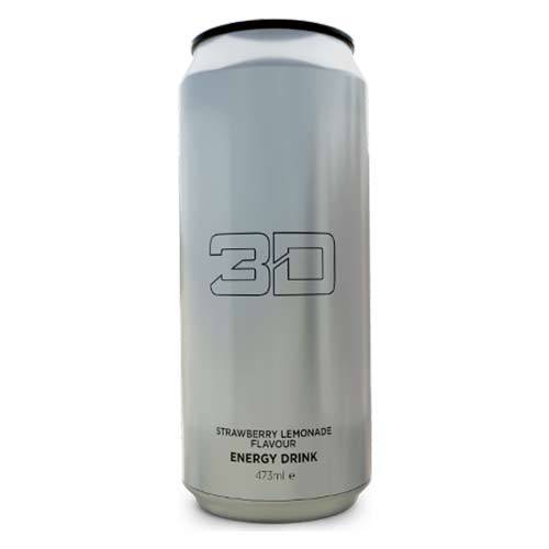 3D Energy Drink 12x473ml - Silver - Strawberry Lemonade - Sports & Energy Drinks at MySupplementShop by 3D Energy