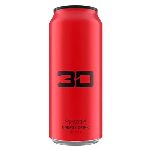 3D Energy Drink 12x473ml - Red - Candy Punch - Sports & Energy Drinks at MySupplementShop by 3D Energy