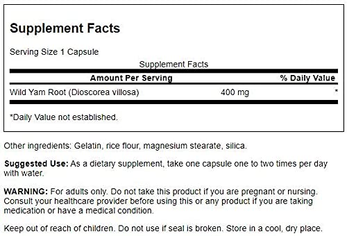 Swanson Full Spectrum Wild Yam, 400mg - 60 caps - Health and Wellbeing at MySupplementShop by Swanson