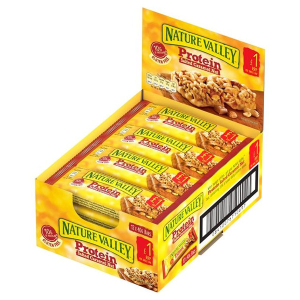 Nature Valley Proten 12x40g Salted Caramel Nut Cereal Bars - Cereal Bars at MySupplementShop by Nature Valley