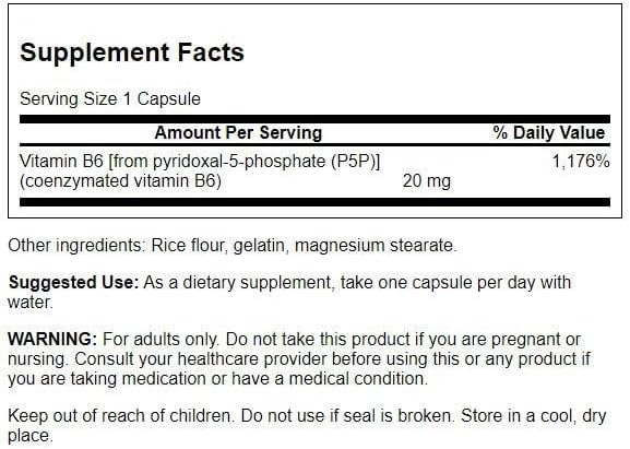 Swanson P-5-P (Pyridoxal-5-Phosphate), 40mg - 60 caps - Vitamins & Minerals at MySupplementShop by Swanson