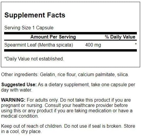 Swanson Full Spectrum Spearmint Leaf 400mg - 60 caps - Health and Wellbeing at MySupplementShop by Swanson