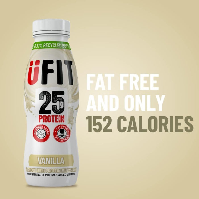 UFIT 25g Protein Drink 10 x 330ml - High Protein, Low Sugar, Fat-Free Nutrition with Added Vitamins