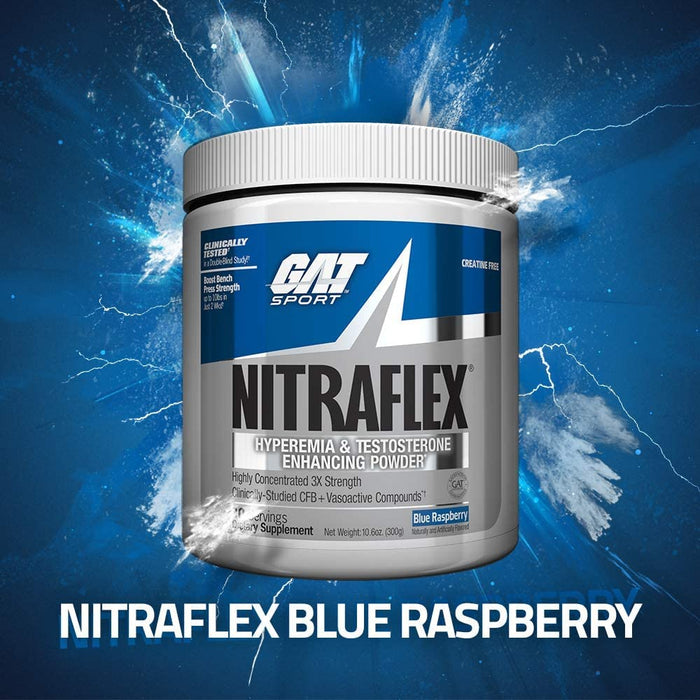 GAT Nitraflex Advanced Blue Raspberry  300g - Nitric Oxide Boosters at MySupplementShop by GAT