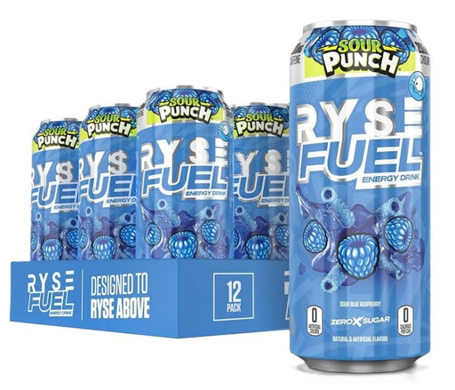 RYSE Fuel Energy Drink, Sour Blue Raspberry 12 x 473 ml - Sports Supplements at MySupplementShop by RYSE