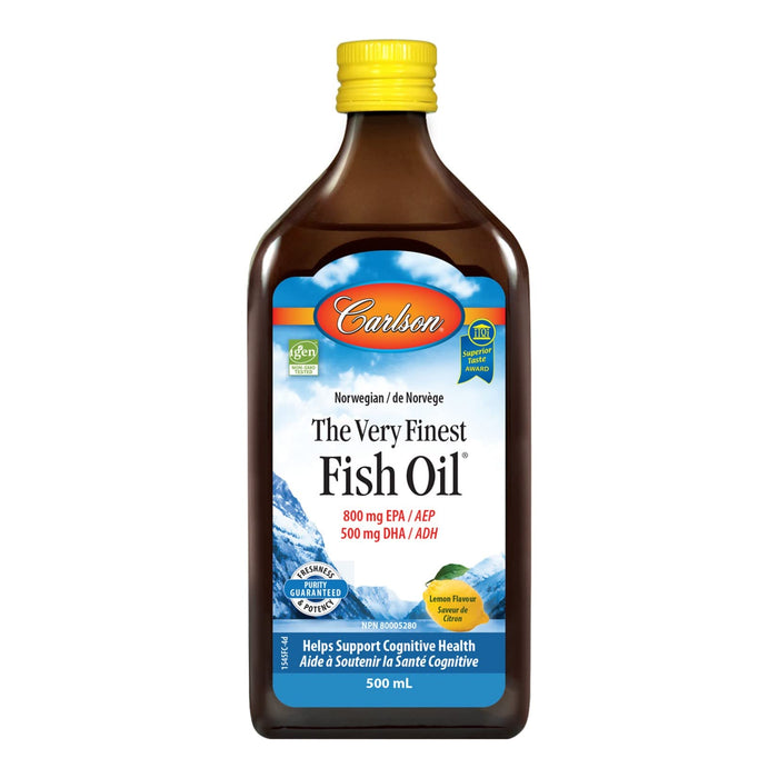 Carlson Labs The Very Finest Fish Oil, Natural Lemon - 500 ml. - Fish Oils at MySupplementShop by Carlson Labs