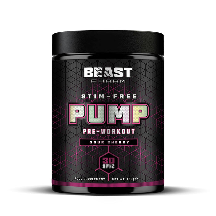 Beast Pharm STIM FREE PUMP Pre Workout 450g (Sour Cherry) - Pre Workout at MySupplementShop by Beast Pharm