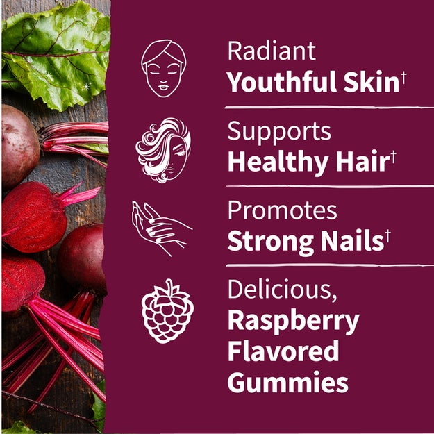 Garden of Life Beauty Beets Gummies, Raspberry - 60 fruit gummies - Hair and Nails at MySupplementShop by Garden of Life