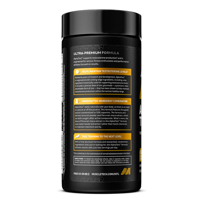 MuscleTech Alpha Test - 120 vcaps - Nutritional Supplement at MySupplementShop by Muscletech