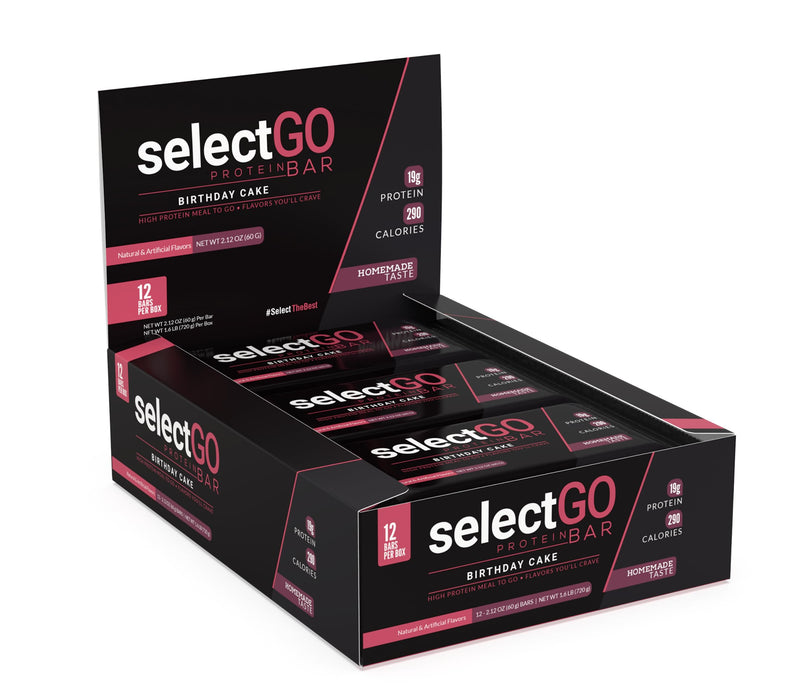 PEScience SelectGo Protein Bar, Birthday Cake - 12 x 60g - Protein Bars at MySupplementShop by PEScience