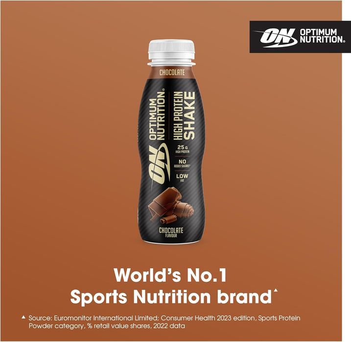 Optimum Nutrition High Protein Shake – 12x330ml | 25g Protein | Low Fat, No Added Sugar