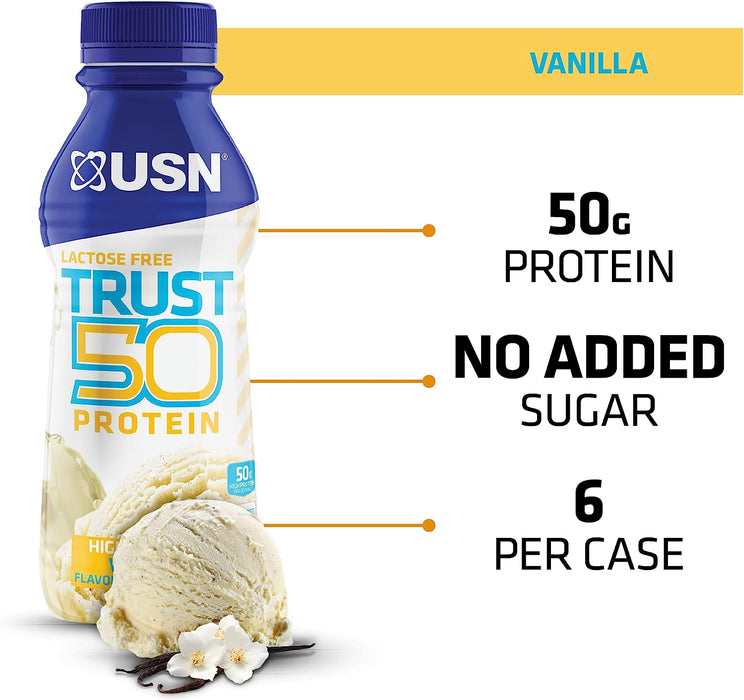 USN TRUST Protein 50 6x500ml Vanilla - Supplements at MySupplementShop by USN