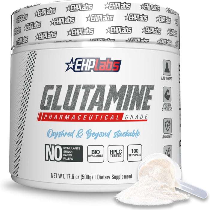 EHP Labs Glutamine 500g Unflavoured 100 Servings - Sports Supplements at MySupplementShop by Ehp Labs