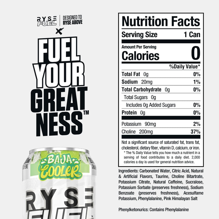 RYSE Fuel Energy Drink, Baja Cooler 12 x 473 ml - Energy Drinks at MySupplementShop by RYSE