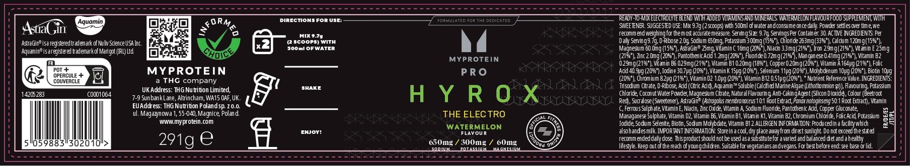 MyProtein Pro x Hyrox - THE Electro 291g