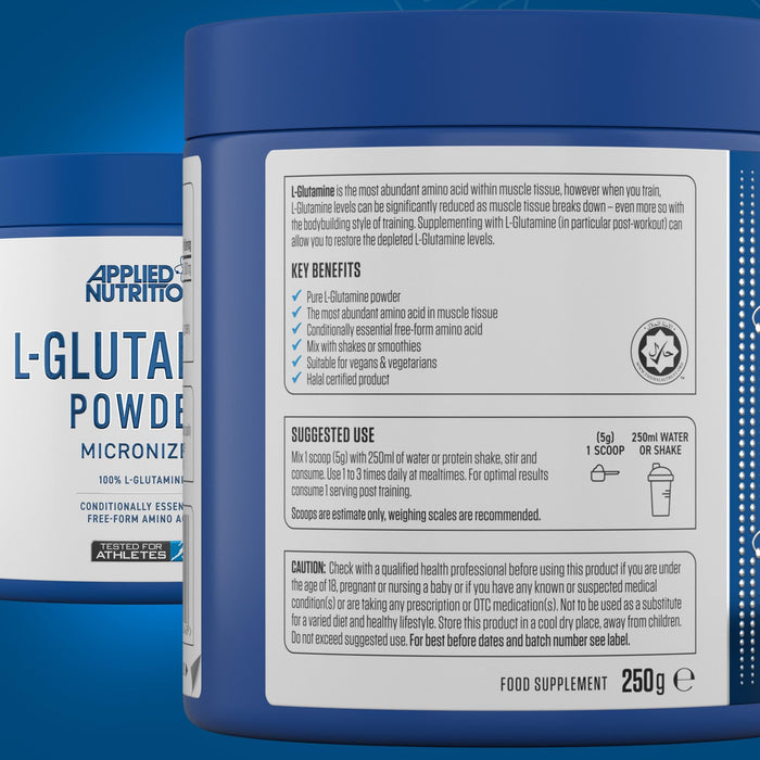 Applied Nutrition L-Glutamine Powder, Micronized (EAN 5056555205648) - 250g - L-Glutamine at MySupplementShop by Applied Nutrition