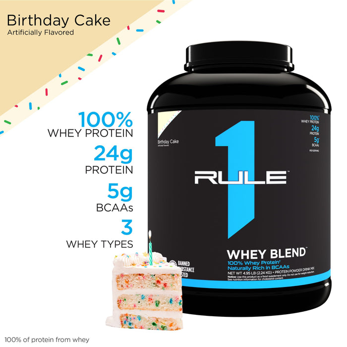 R1 Whey Blend, Birthday Cake - 2240g - Whey Proteins at MySupplementShop by Rule One