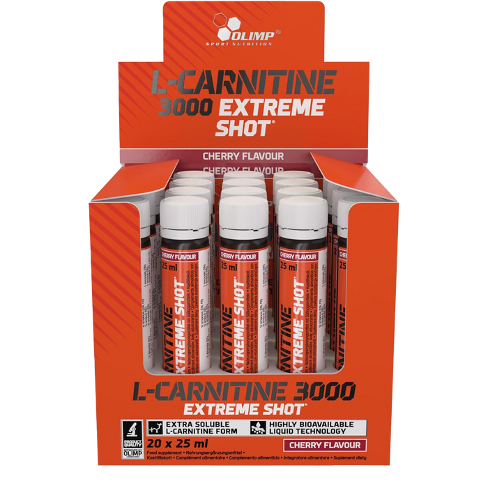 Olimp Nutrition L-Carnitine 3000 Extreme Shot, Cherry - 20 x 25ml