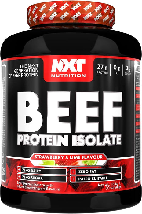 NXT Nutrition Beef Protein Isolate 1.8kg - Strawberry Lime Crush - Protein Powder at MySupplementShop by Nxt Nutrition