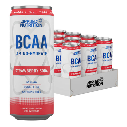 Applied Nutrition BCAA Amino-Hydrate Caffeine Free Cans, Strawberry Soda - 12 x 330ml - Drink Flavored at MySupplementShop by Applied Nutrition