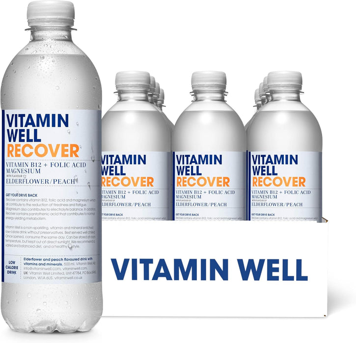 Vitamin Well Recover 12x500ml Peach & Elderflower