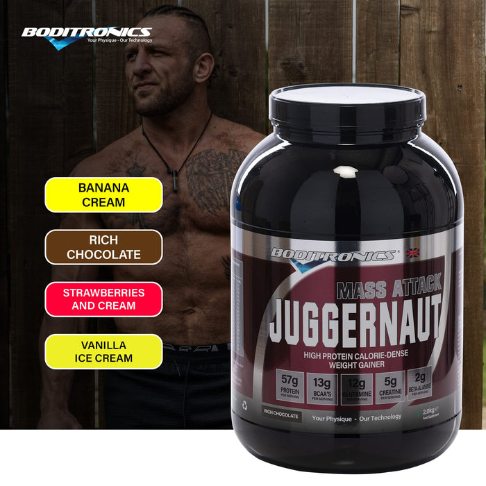 Mass Attack Juggernaut Strawberries & Cream 2Kg - Sports Nutrition at MySupplementShop by Boditronics