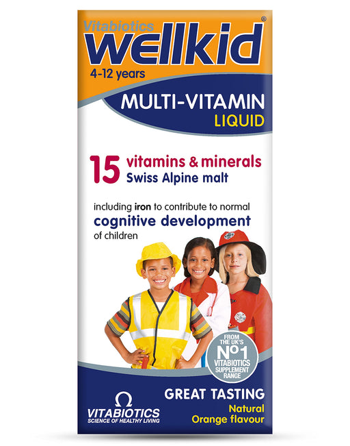 Vitabiotics WellKid Multi-Vitamin Liquid Natural Orange Flavour 4-12 Years 150ml - Children at MySupplementShop by Vitabiotics