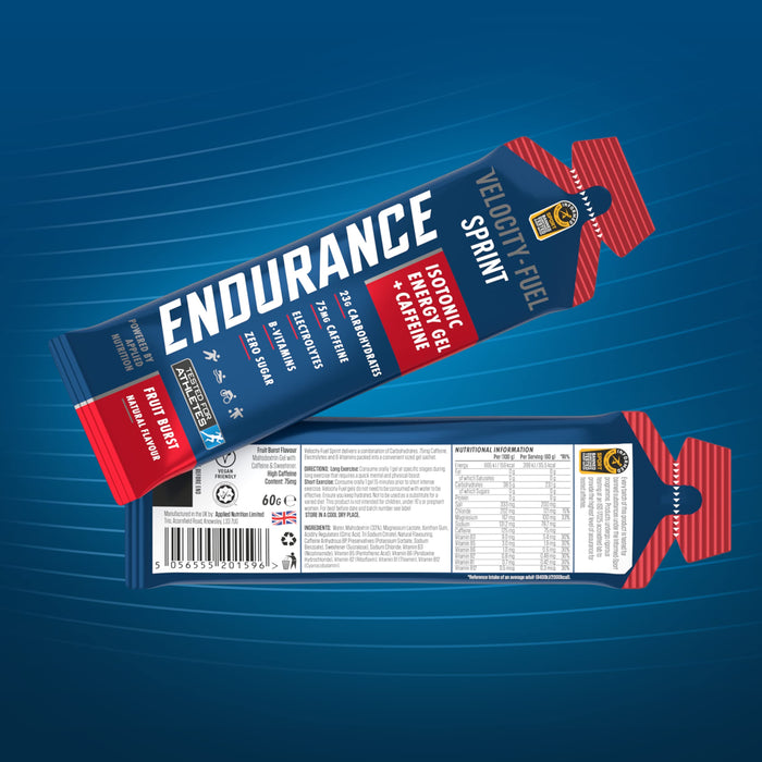 Applied Nutrition Endurance Sprint Isotonic Energy Gel + Caffeine, Fruit Burst - 20 x 60g - Carbohydrate Control Supplements at MySupplementShop by Applied Nutrition