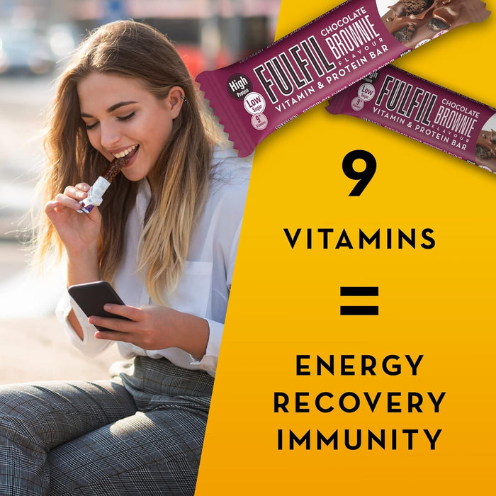 Fulfil Vitamin and Protein Bar (15 x 40g Bars) 20g High Protein, 9 Vitamins, Low Sugar - Protein Bar at MySupplementShop by Fulfil