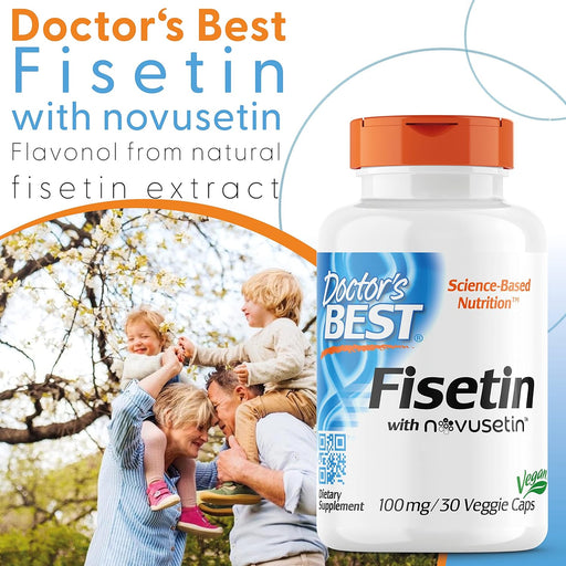 Doctor's Best Fisetin with Novusetin, 100mg - 30 vcaps - Health and Wellbeing at MySupplementShop by Doctor's Best