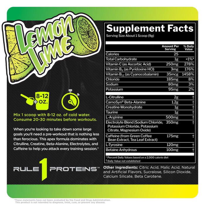 Rule One Roar, Lemon Lime - 270g - Nutritional Supplement at MySupplementShop by Rule1