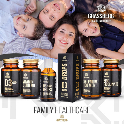 Grassberg Vitamin D3 Drops, 400IU - 50 ml. - Sports Supplements at MySupplementShop by Grassberg