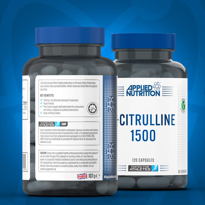 Applied Nutrition L-Citrulline 120 caps - Nitric Oxide Boosters at MySupplementShop by Applied Nutrition