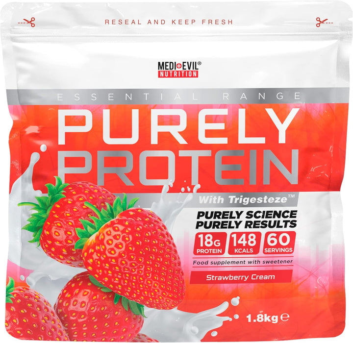 Medi-Evil Purely Protein 1.8kg - Strawberry Cream - Protein Powder at MySupplementShop by Medi-Evil