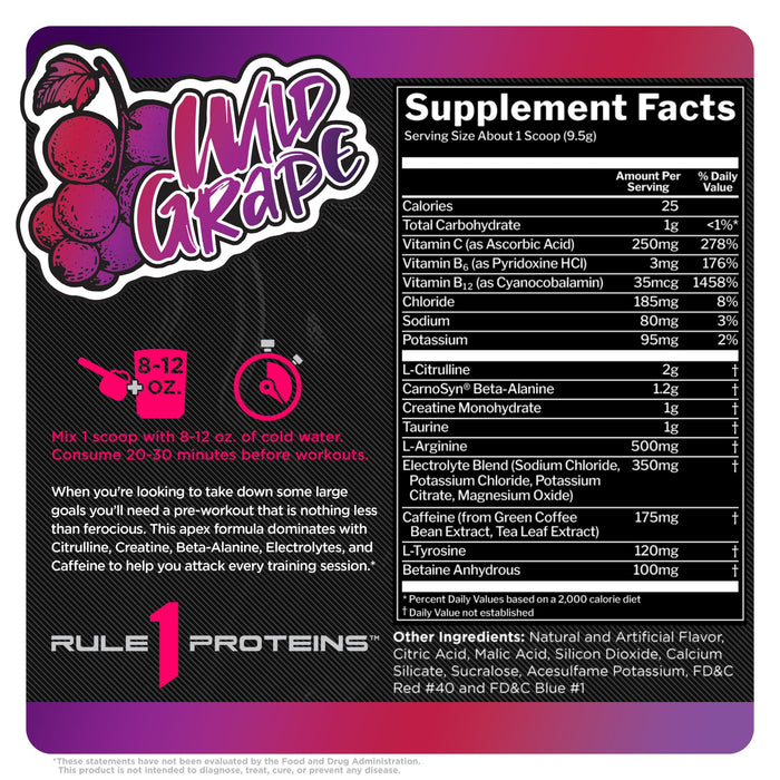 Rule One Roar, Wild Grape - 285g - Nutritional Supplement at MySupplementShop by Rule1