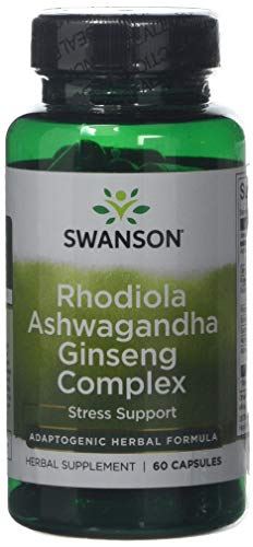 Swanson Rhodiola Ashwagandha Ginseng Complex 60 Capsules - Health and Wellbeing at MySupplementShop by Swanson