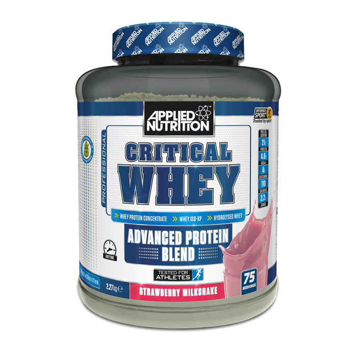 Applied Nutrition Critical Whey 2.27kg - Strawberry Milkshake - Nutrition Drinks & Shakes at MySupplementShop by Applied Nutrition