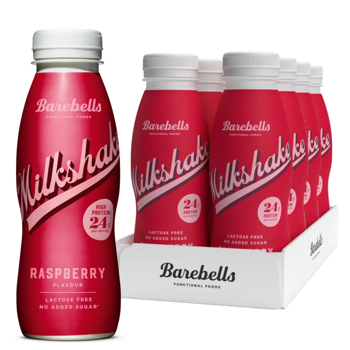 Barebells Protein Milkshake 8 x 330ml Bottles High Protein Shake No Added Sugar Lactose Free 24g of Protein - Raspberry - Nutrition Drinks & Shakes at MySupplementShop by Barebells