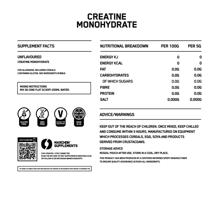 MARCHON Creatine 317g 63 Servings - Creatine Powder at MySupplementShop by MARCHON