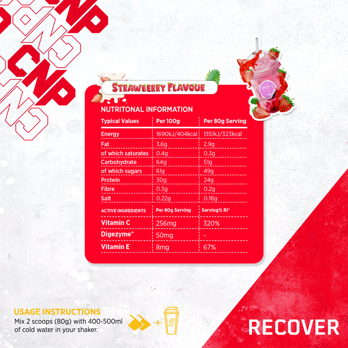 CNP Pro Recover | Post-Workout Recovery | High Protein & Carbs 5Kg Strawberry