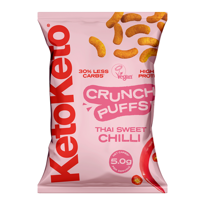 KetoKeto Crunch Puffs 10x80g - Thai Sweet Chilli - Snack Foods at MySupplementShop by Keto Keto