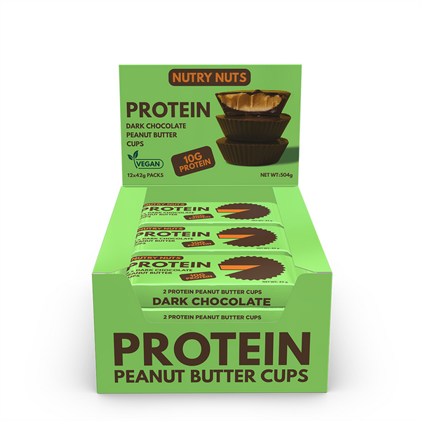 Nutry Nuts Peanut Butter Cups 12x42g Dark Chocolate - Sports Nutrition at MySupplementShop by Nutry Nuts