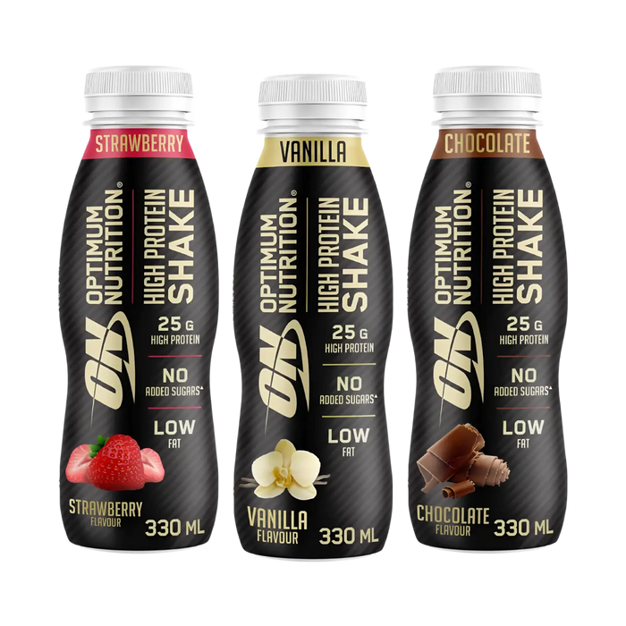 Optimum Nutrition High Protein Shake – 12x330ml | 25g Protein | Low Fat, No Added Sugar