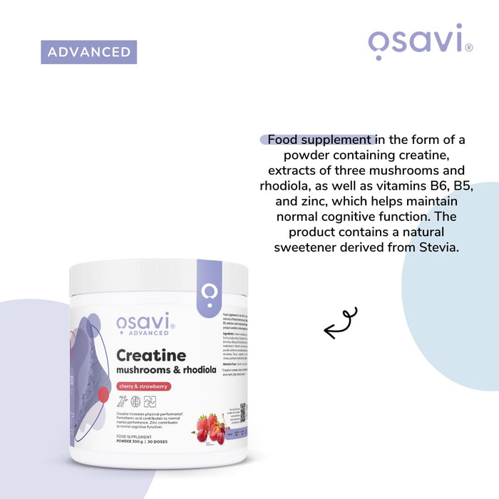 Osavi Creatine, Mushrooms & Rhodiola 300g