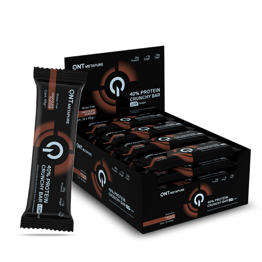 QNT Metapure Crunchy Protein Bar 12 x 65g - Chocolate Cookie - Sports Nutrition at MySupplementShop by QNT